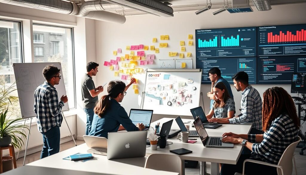 agile software development team in action